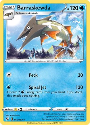 Barraskewda 53/192 - SWSH02 Rebel Clash Reverse Holofoil-1