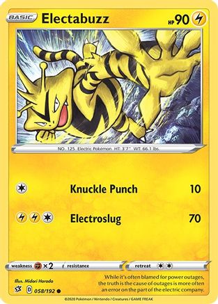 Electabuzz 58/192 - SWSH02 Rebel Clash-1