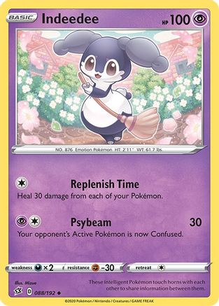 Indeedee 88/192 - SWSH02 Rebel Clash Reverse Holofoil-1