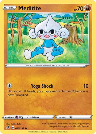 Meditite 97/192 - SWSH02 Rebel Clash Reverse Holofoil-1