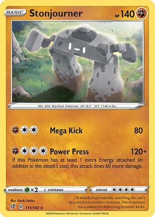 Stonjourner/192 - SWSH02 Rebel Clash Holofoil-1