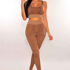 Women’s Snake Pattern Yoga Set – Stylish Workout & Fitness Activewear Suit-4