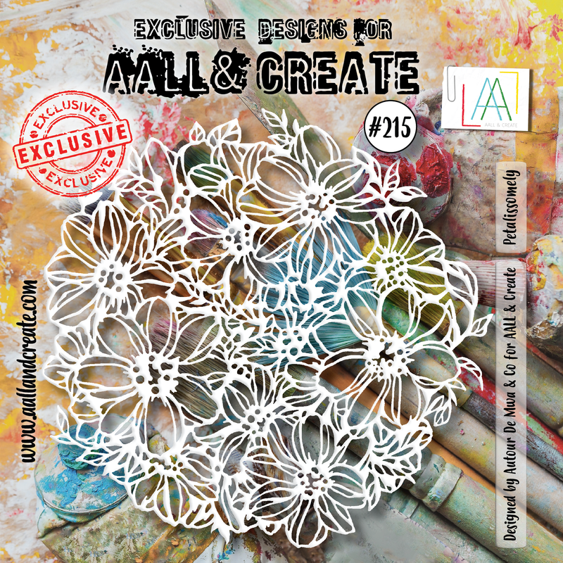 AALL and Create #215 - 6"x6" Stencil - Petalissomely-1