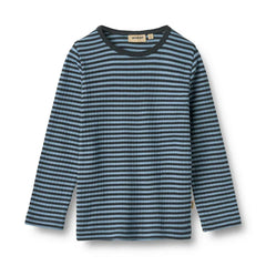 Long Sleeve T-shirt Stig | Bright Blue Stripe | Wheat Kids-1
