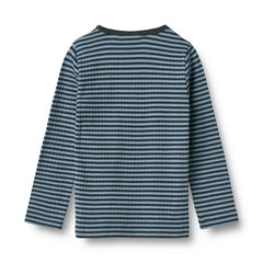 Long Sleeve T-shirt Stig | Bright Blue Stripe | Wheat Kids-2