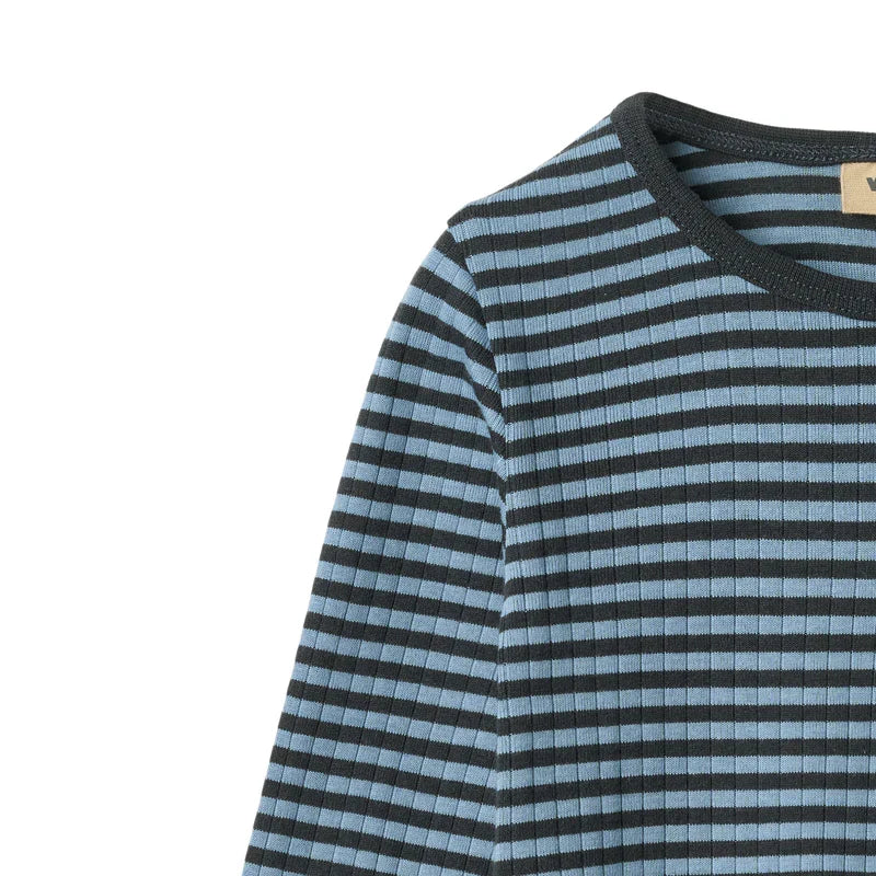 Long Sleeve T-shirt Stig | Bright Blue Stripe | Wheat Kids-3