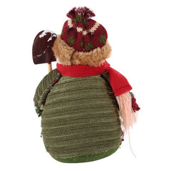 Christmas Elk Santa Snowman Figurines – Flannel Holiday Decorations, 18x13cm-2