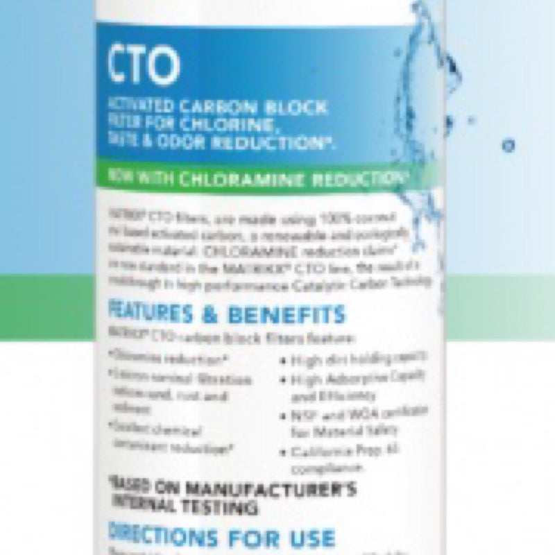 Bloc de charbon actif Matrikx 5 microns CTO-1