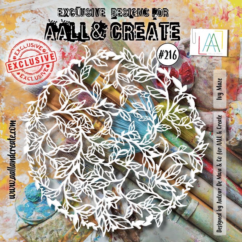 AALL and Create #216 - 6"x6" Stencil - Ivy Maze-1