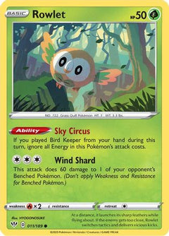 Rowlet 11/189 - SWSH03 Darkness Ablaze Reverse Holofoil-1