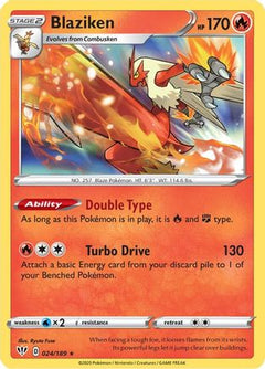 Blaziken 24/189 - SWSH03 Darkness Ablaze Reverse Holofoil-1