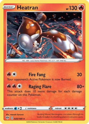 Heatran 25/189 - SWSH03 Darkness Ablaze Reverse Holofoil-1