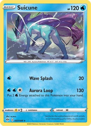 Suicune 37/189 - SWSH03 Darkness Ablaze Holofoil-1