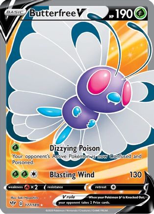 Butterfree V (Full Art) 177/189 - SWSH03 Darkness Ablaze Holofoil-1