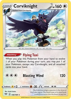 Corviknight 156/189 - SWSH03 Darkness Ablaze Reverse Holofoil-1