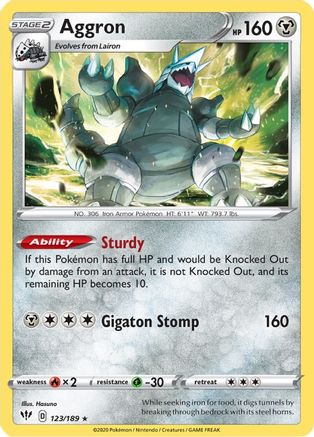 Aggron 123/189 - SWSH03 Darkness Ablaze Reverse Holofoil-1
