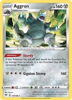 Aggron 123/189 - SWSH03 Darkness Ablaze Reverse Holofoil-1