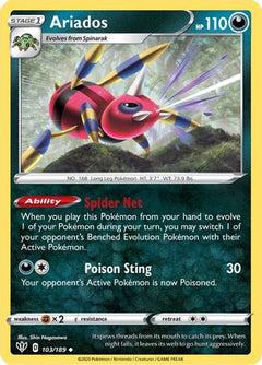 Ariados 103/189 - SWSH03 Darkness Ablaze Reverse Holofoil-1