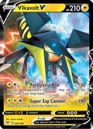 Vikavolt V 60/189 - SWSH03 Darkness Ablaze Holofoil-1