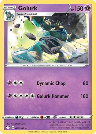 Golurk 77/189 - SWSH03 Darkness Ablaze Reverse Holofoil-1