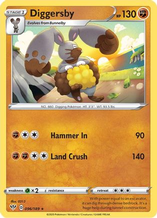Diggersby 96/189 - SWSH03 Darkness Ablaze Reverse Holofoil-1