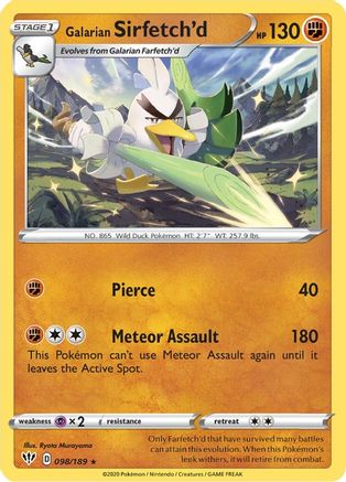 Galarian Sirfetch'd 98/189 - SWSH03 Darkness Ablaze Reverse Holofoil-1