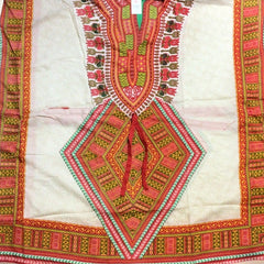 Red and Beige Printed Kaftan for Women-3