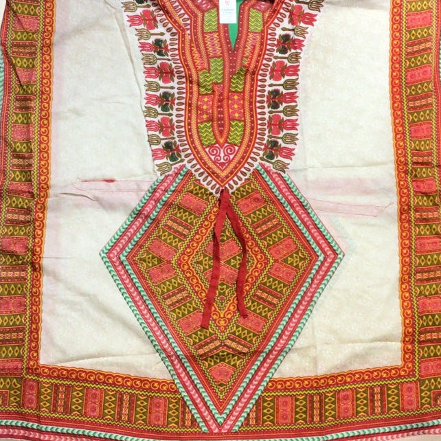 Red and Beige Printed Kaftan for Women-3