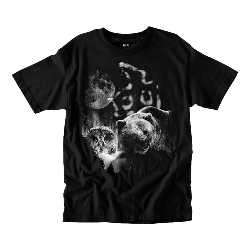 Red Dragon 'Night Animals' Tee - Black-1