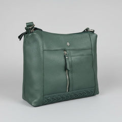 Greenwood Leather Elegant Crossbody Bag. Full-Grain Leather Shoulder Bag-1
