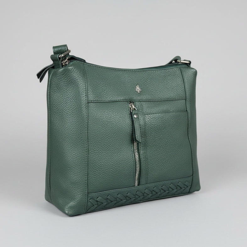Greenwood Leather Elegant Crossbody Bag. Full-Grain Leather Shoulder Bag-1