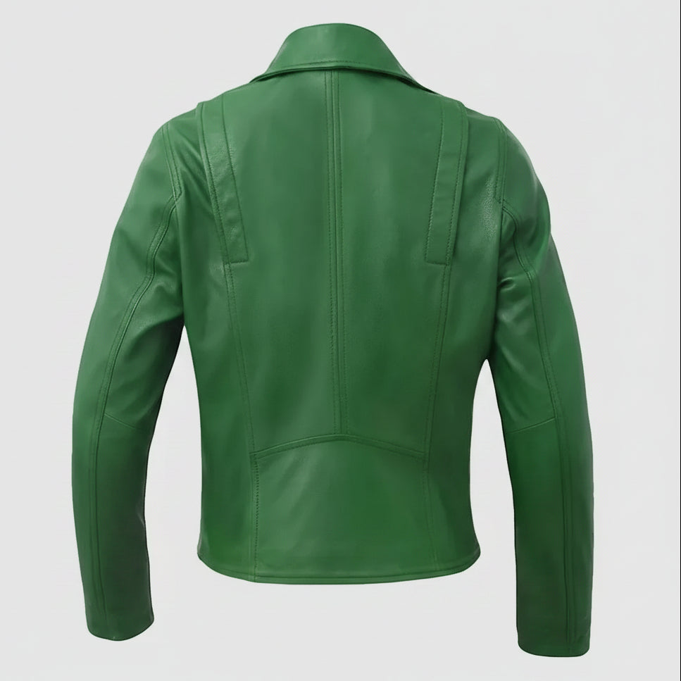 Women’s Lightweight Leather Fashion Jacket | Soft Naked Cowhide Casual Moto Style-25