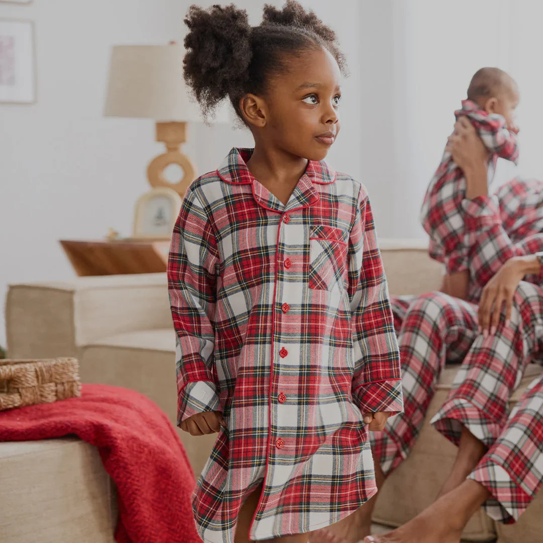 Flannel Night Gown | Red Tartan Plaid | Petit Lem-1