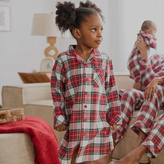 Flannel Night Gown | Red Tartan Plaid | Petit Lem-1