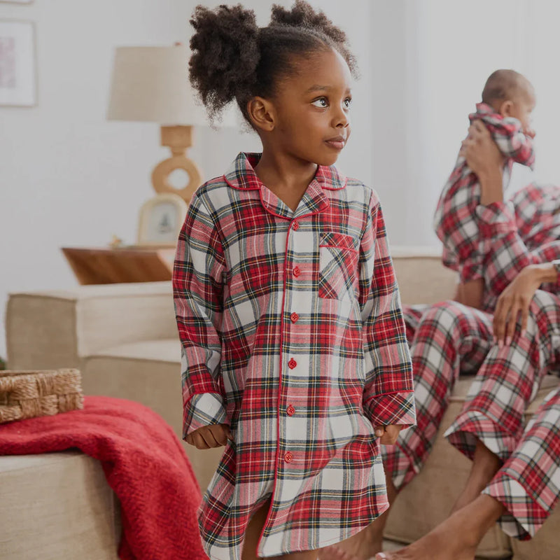 Flannel Night Gown | Red Tartan Plaid | Petit Lem-1
