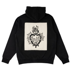 Welcome 'Scared Pigment-Dyed Patch' Hoodie - Black-2