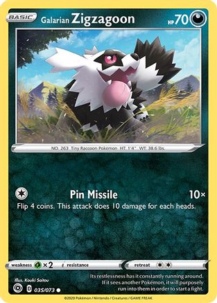 Galarian Zigzagoon 35/73 - Champions Path Reverse Holofoil-1