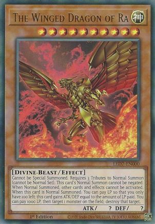 The Winged Dragon of Ra (Alternate Art) (LED7-EN000) - Legendary Duelists: Rage of Ra 1st Edition