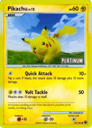 Pikachu - 70/100 [Platinum] - Burger King Promos Reverse Holofoil-1