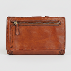 MET Women’s Leather Wallet. Bifold Organizer with Laser-Engraved Floral Details-2