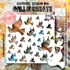 AALL and Create - 6"x6" Stencil - Wings Of Glory-1