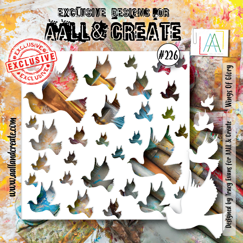 AALL and Create - 6"x6" Stencil - Wings Of Glory-1