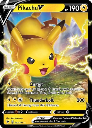 Pikachu V 43/185 - SWSH04 Vivid Voltage Holofoil-1