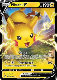 Pikachu V 43/185 - SWSH04 Vivid Voltage Holofoil-1