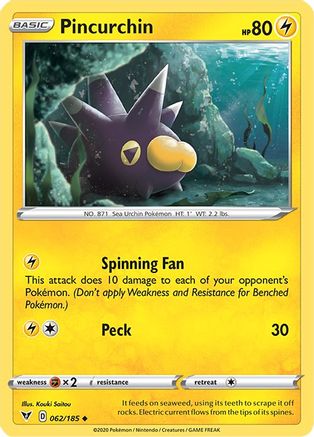 Pincurchin 62/185 - SWSH04 Vivid Voltage Reverse Holofoil-1