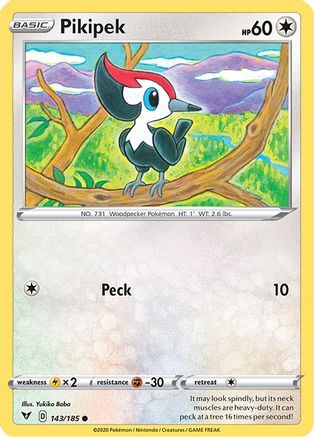 Pikipek 143/185 - SWSH04 Vivid Voltage Reverse Holofoil-1