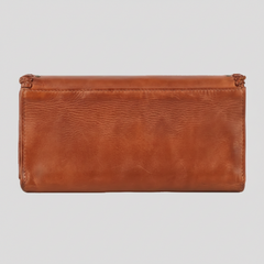 MET Women’s Leather Wallet. Tri-Fold Clutch Organizer with Studded and Whipstitch Detail-2