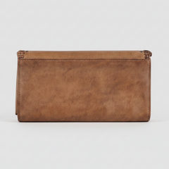MET Women’s Leather Wallet. Tri-Fold Clutch Organizer with Studded and Whipstitch Detail-5