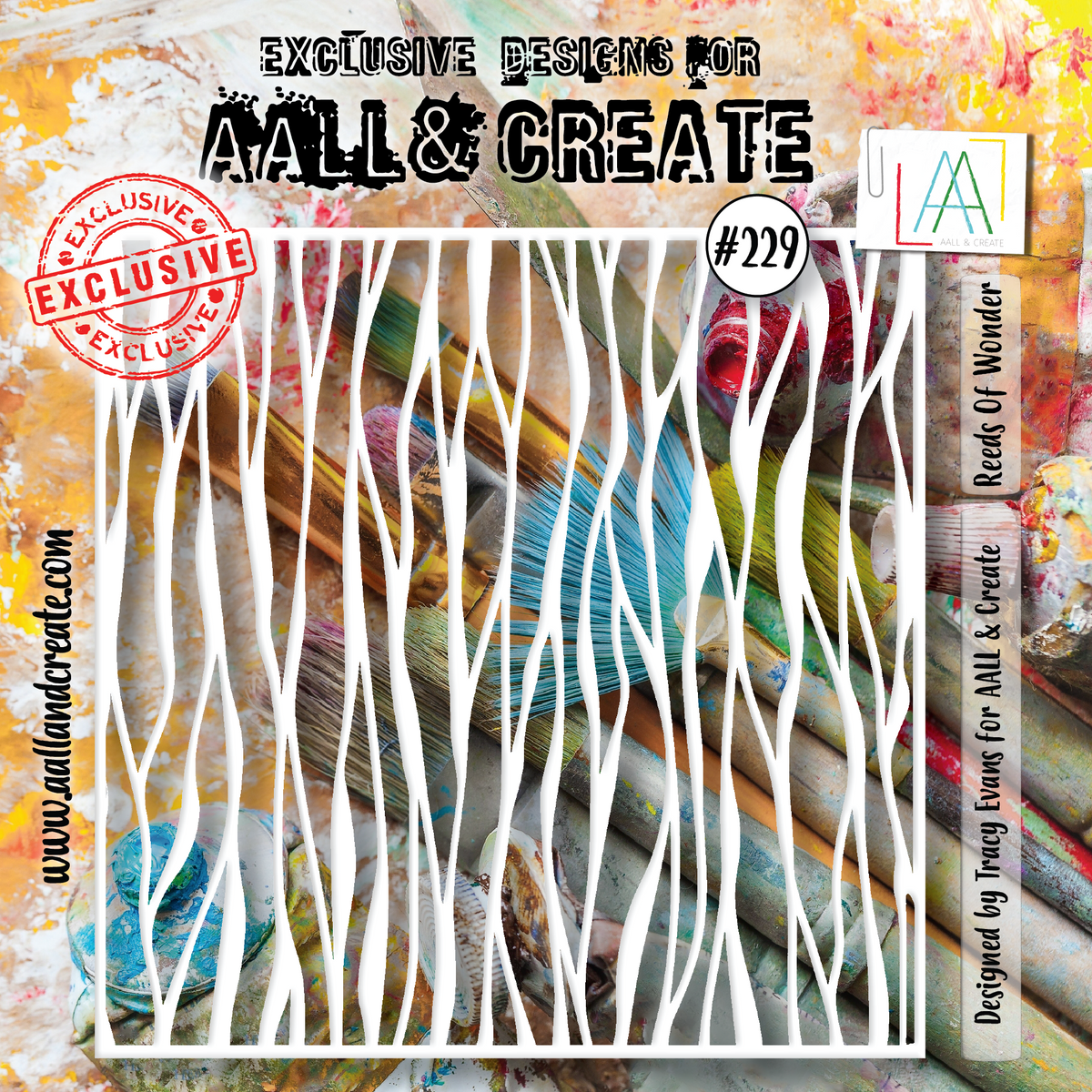 AALL and Create - 6"x6" Stencil - Reeds Of Wonder-1