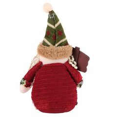 Christmas Elk Santa Snowman Figurines – Flannel Holiday Decorations, 18x13cm-3